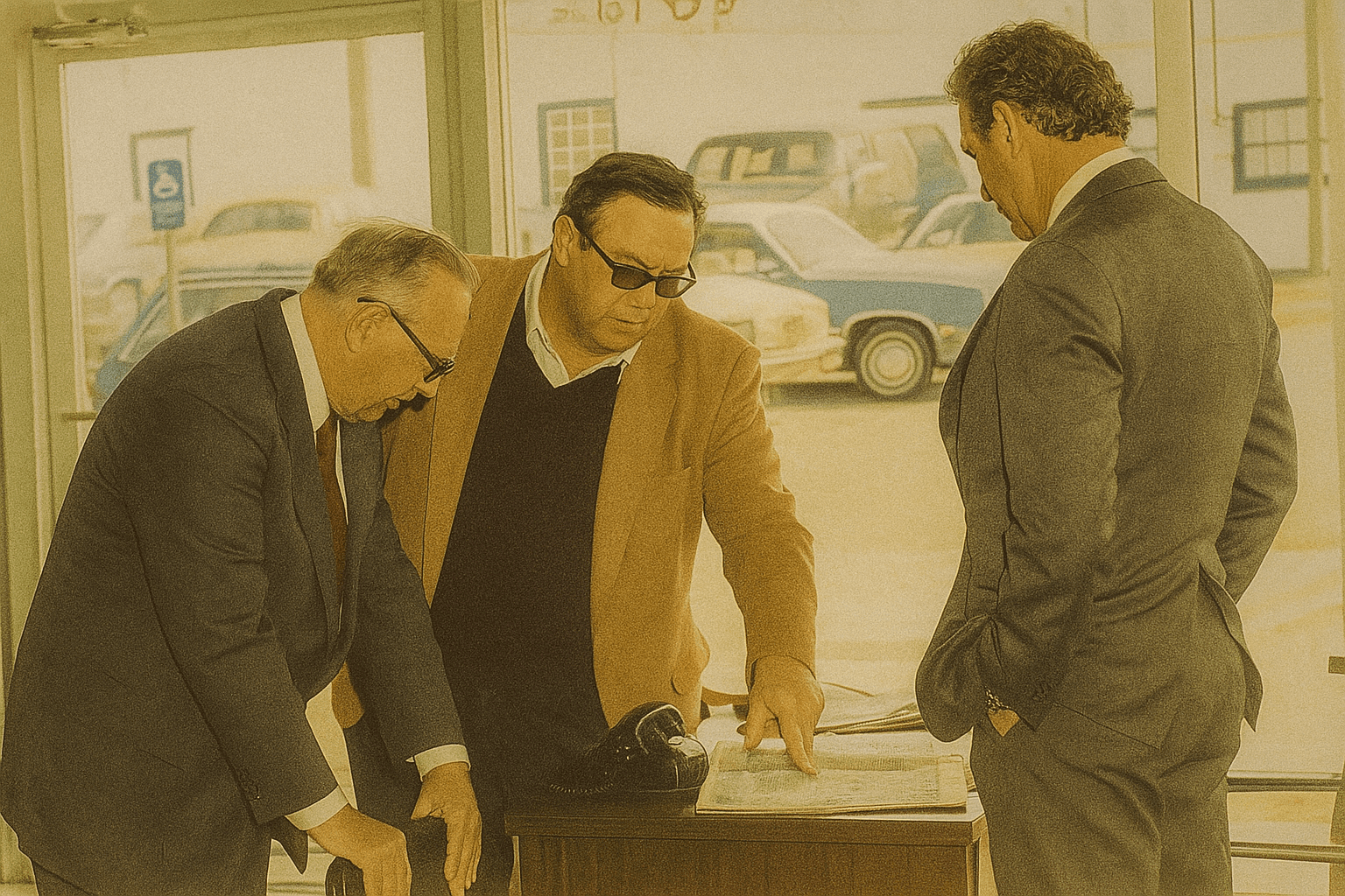 Howard Motor team meeting with a customer